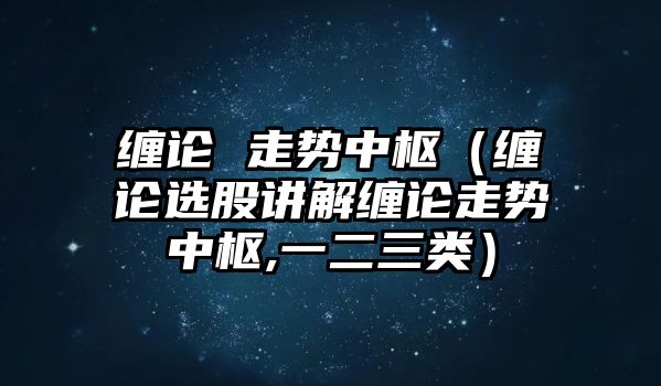 纏論 走勢(shì)中樞（纏論選股講解纏論走勢(shì)中樞,一二三類）