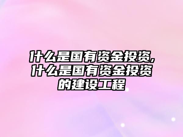 什么是國(guó)有資金投資,什么是國(guó)有資金投資的建設(shè)工程