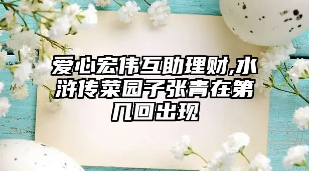 愛心宏偉互助理財,水滸傳菜園子張青在第幾回出現(xiàn)