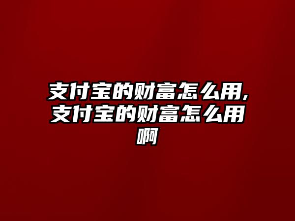 支付寶的財(cái)富怎么用,支付寶的財(cái)富怎么用啊