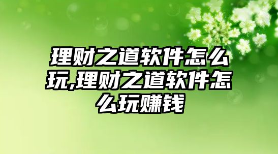 理財之道軟件怎么玩,理財之道軟件怎么玩賺錢