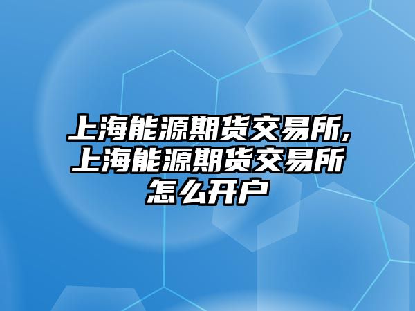 上海能源期貨交易所,上海能源期貨交易所怎么開戶