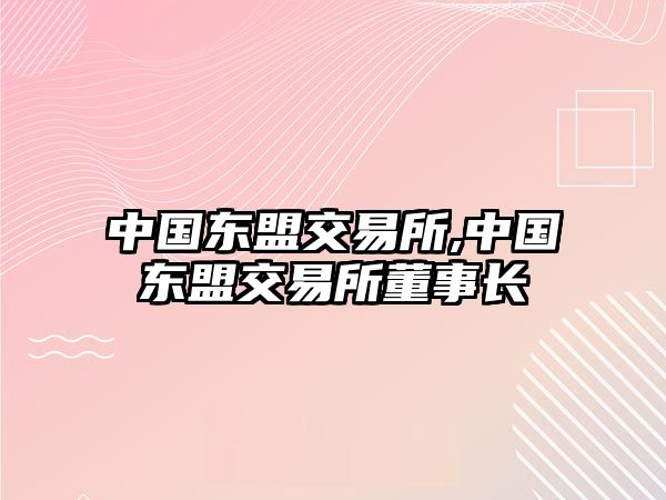 中國東盟交易所,中國東盟交易所董事長