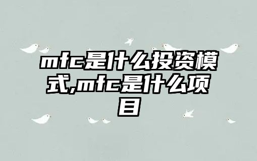 mfc是什么投資模式,mfc是什么項目