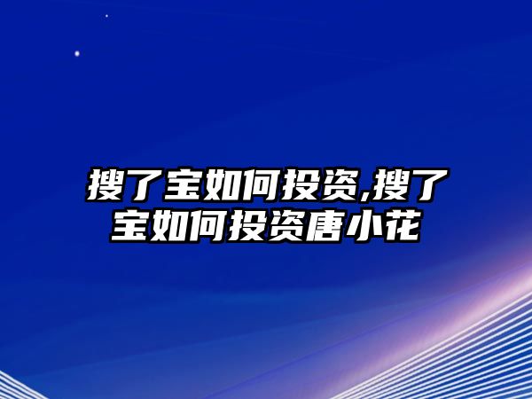 搜了寶如何投資,搜了寶如何投資唐小花