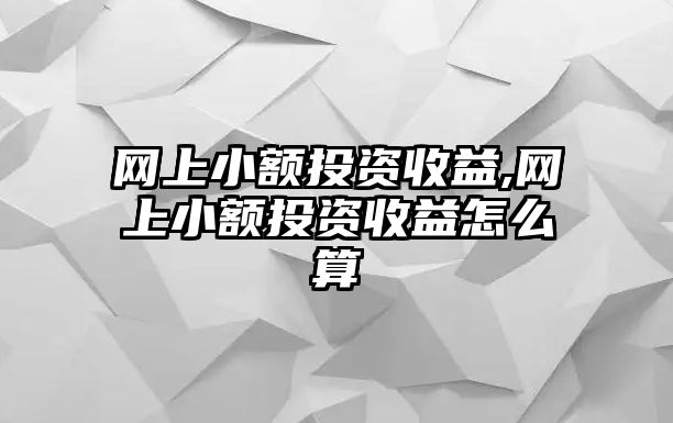 網(wǎng)上小額投資收益,網(wǎng)上小額投資收益怎么算