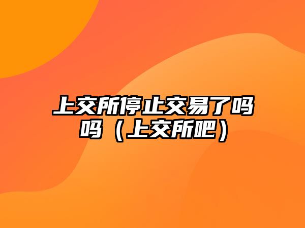 上交所停止交易了嗎嗎（上交所吧）