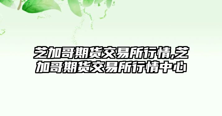 芝加哥期貨交易所行情,芝加哥期貨交易所行情中心