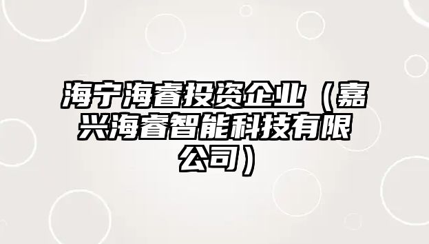 海寧海睿投資企業(yè)（嘉興海睿智能科技有限公司）