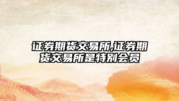 證券期貨交易所,證券期貨交易所是特別會(huì)員