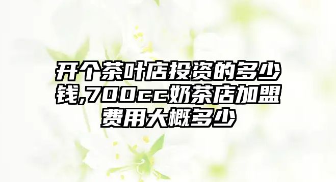 開個(gè)茶葉店投資的多少錢,700cc奶茶店加盟費(fèi)用大概多少