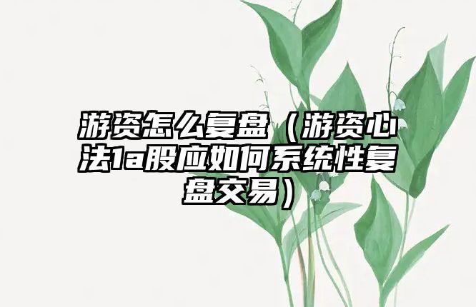 游資怎么復盤（游資心法1a股應如何系統(tǒng)性復盤交易）