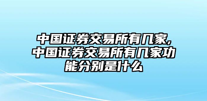 中國證券交易所有幾家,中國證券交易所有幾家功能分別是什么