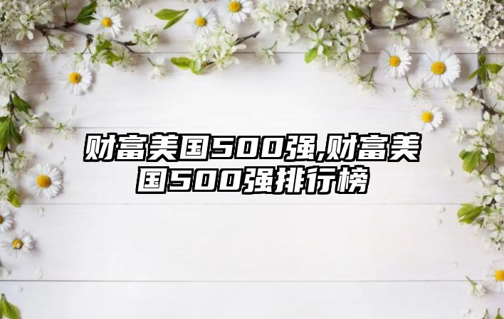 財(cái)富美國(guó)500強(qiáng),財(cái)富美國(guó)500強(qiáng)排行榜