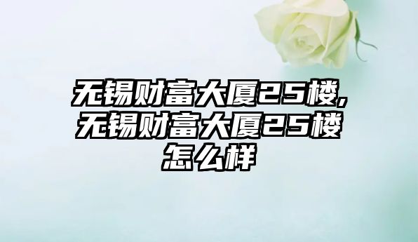 無錫財富大廈25樓,無錫財富大廈25樓怎么樣