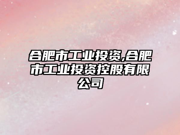 合肥市工業(yè)投資,合肥市工業(yè)投資控股有限公司