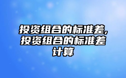 投資組合的標準差,投資組合的標準差計算