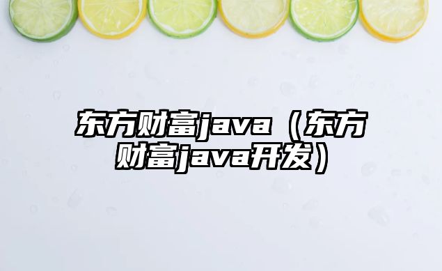 東方財(cái)富java（東方財(cái)富java開發(fā)）