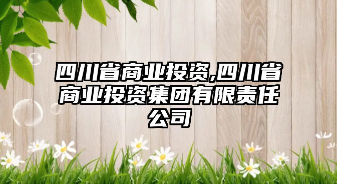 四川省商業(yè)投資,四川省商業(yè)投資集團有限責任公司