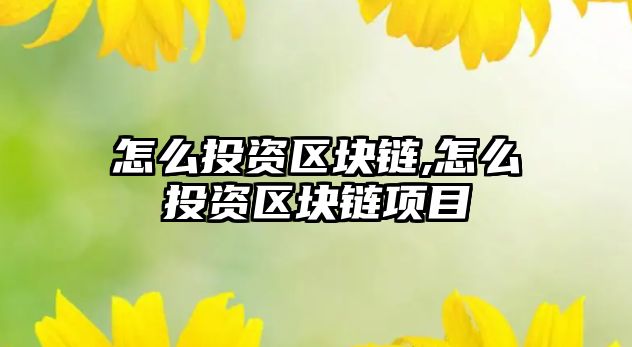 怎么投資區(qū)塊鏈,怎么投資區(qū)塊鏈項(xiàng)目