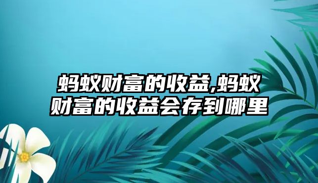 螞蟻財(cái)富的收益,螞蟻財(cái)富的收益會(huì)存到哪里