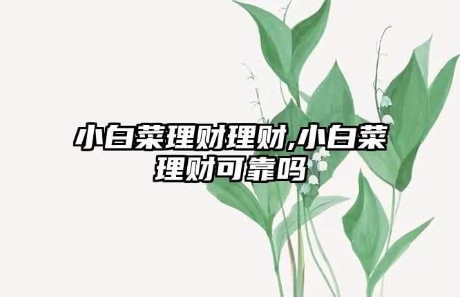 小白菜理財理財,小白菜理財可靠嗎