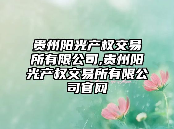 貴州陽光產(chǎn)權(quán)交易所有限公司,貴州陽光產(chǎn)權(quán)交易所有限公司官網(wǎng)