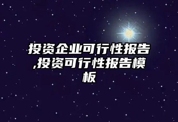 投資企業(yè)可行性報(bào)告,投資可行性報(bào)告模板