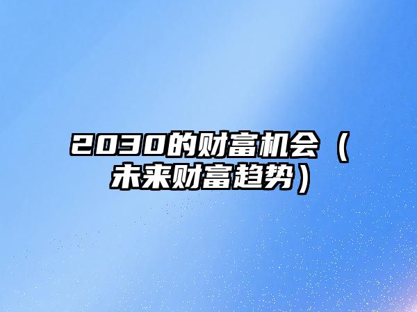 2030的財(cái)富機(jī)會(huì)（未來財(cái)富趨勢(shì)）