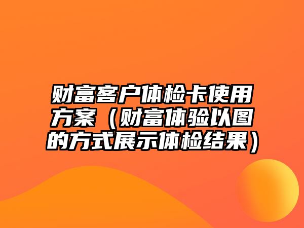 財富客戶體檢卡使用方案（財富體驗以圖的方式展示體檢結(jié)果）