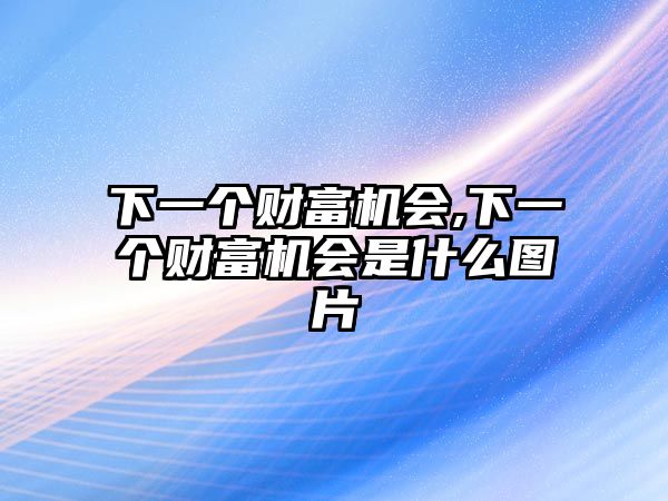 下一個(gè)財(cái)富機(jī)會(huì),下一個(gè)財(cái)富機(jī)會(huì)是什么圖片