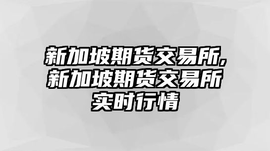 新加坡期貨交易所,新加坡期貨交易所實(shí)時(shí)行情