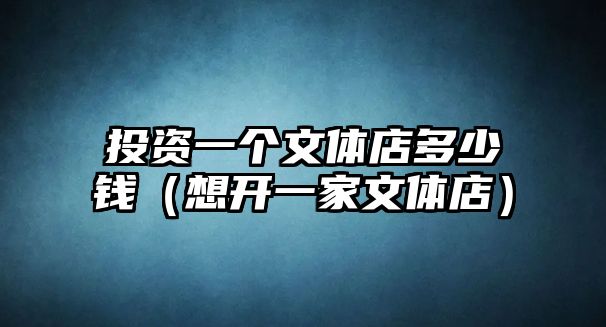 投資一個(gè)文體店多少錢（想開(kāi)一家文體店）