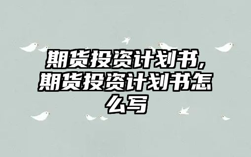 期貨投資計劃書,期貨投資計劃書怎么寫