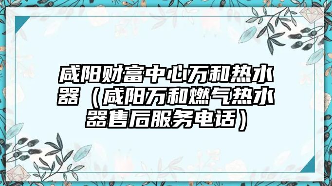 咸陽財(cái)富中心萬和熱水器（咸陽萬和燃?xì)鉄崴魇酆蠓?wù)電話）