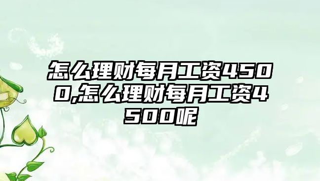 怎么理財(cái)每月工資4500,怎么理財(cái)每月工資4500呢