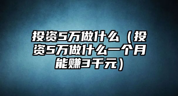 投資5萬(wàn)做什么（投資5萬(wàn)做什么一個(gè)月能賺3千元）