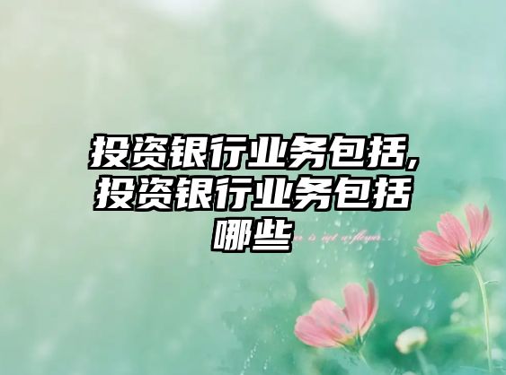 投資銀行業(yè)務(wù)包括,投資銀行業(yè)務(wù)包括哪些