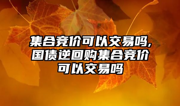 集合競價(jià)可以交易嗎,國債逆回購集合競價(jià)可以交易嗎