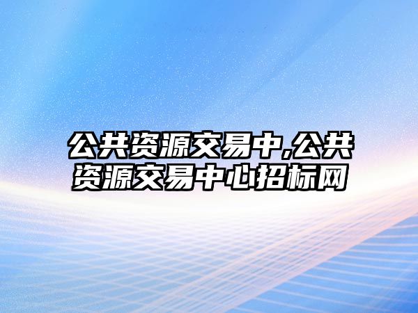 公共資源交易中,公共資源交易中心招標網(wǎng)