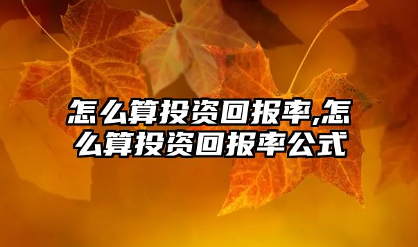 怎么算投資回報率,怎么算投資回報率公式