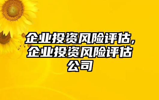 企業(yè)投資風(fēng)險(xiǎn)評(píng)估,企業(yè)投資風(fēng)險(xiǎn)評(píng)估公司