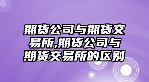 期貨公司與期貨交易所,期貨公司與期貨交易所的區(qū)別