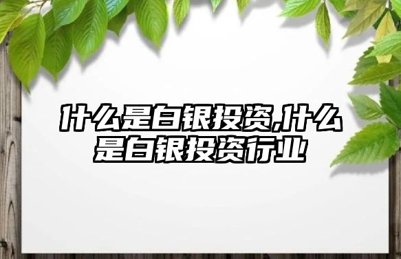 什么是白銀投資,什么是白銀投資行業(yè)