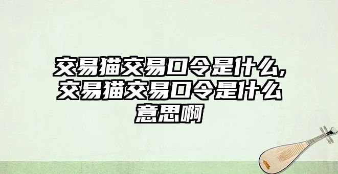 交易貓交易口令是什么,交易貓交易口令是什么意思啊