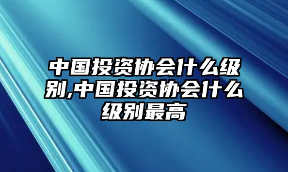 中國投資協(xié)會(huì)什么級(jí)別,中國投資協(xié)會(huì)什么級(jí)別最高