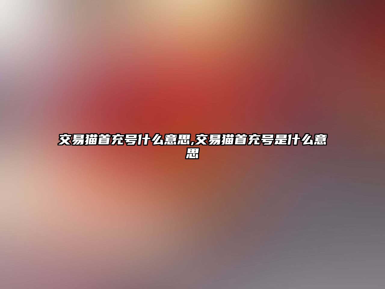 交易貓首充號(hào)什么意思,交易貓首充號(hào)是什么意思