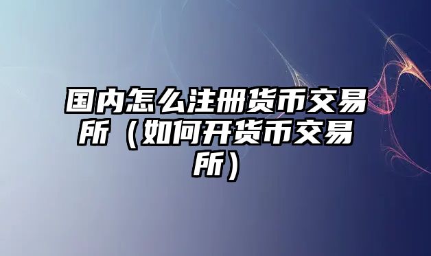 國內(nèi)怎么注冊貨幣交易所（如何開貨幣交易所）