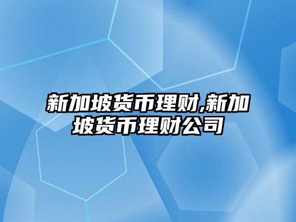 新加坡貨幣理財(cái),新加坡貨幣理財(cái)公司