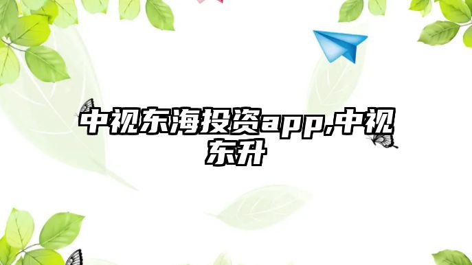 中視東海投資app,中視東升